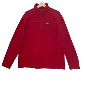 Patagonia Red Fleece 1/4 Zip Pullover Sweater L